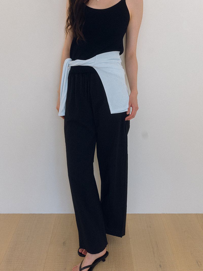 Lace Wide Pants - Black