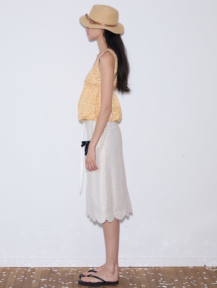 rirri SS25 バケーションウェア 100%コットン フローラル ブラウス - Resort Collection