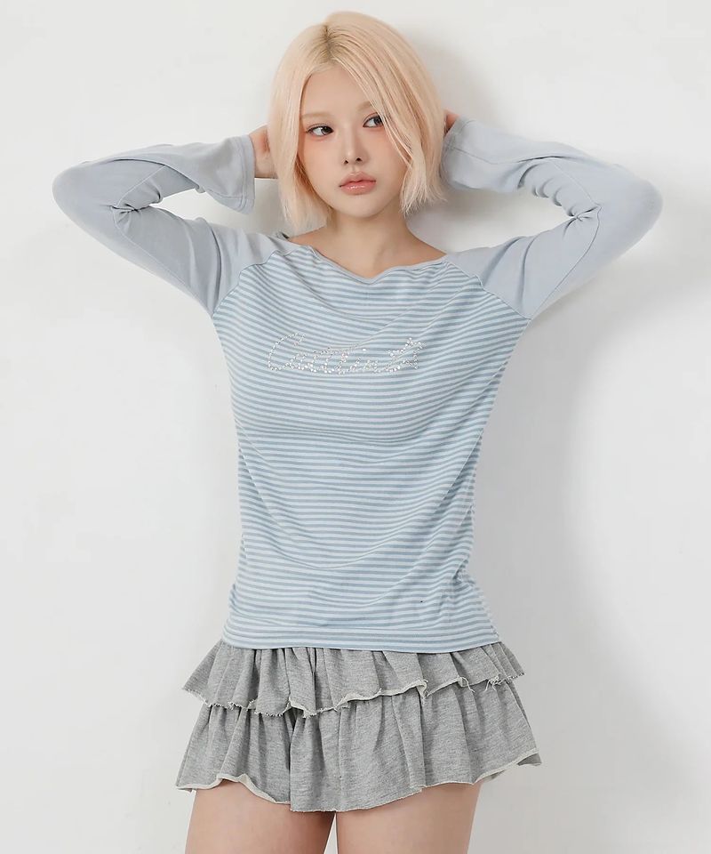 Stripe Reglan Long Sleeve_mint
