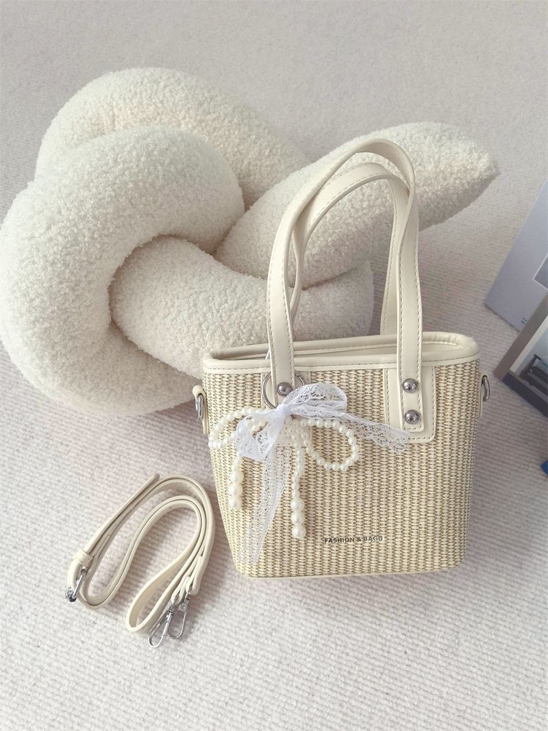 Vacation Straw Rattan Beach Holiday Bucket Bag