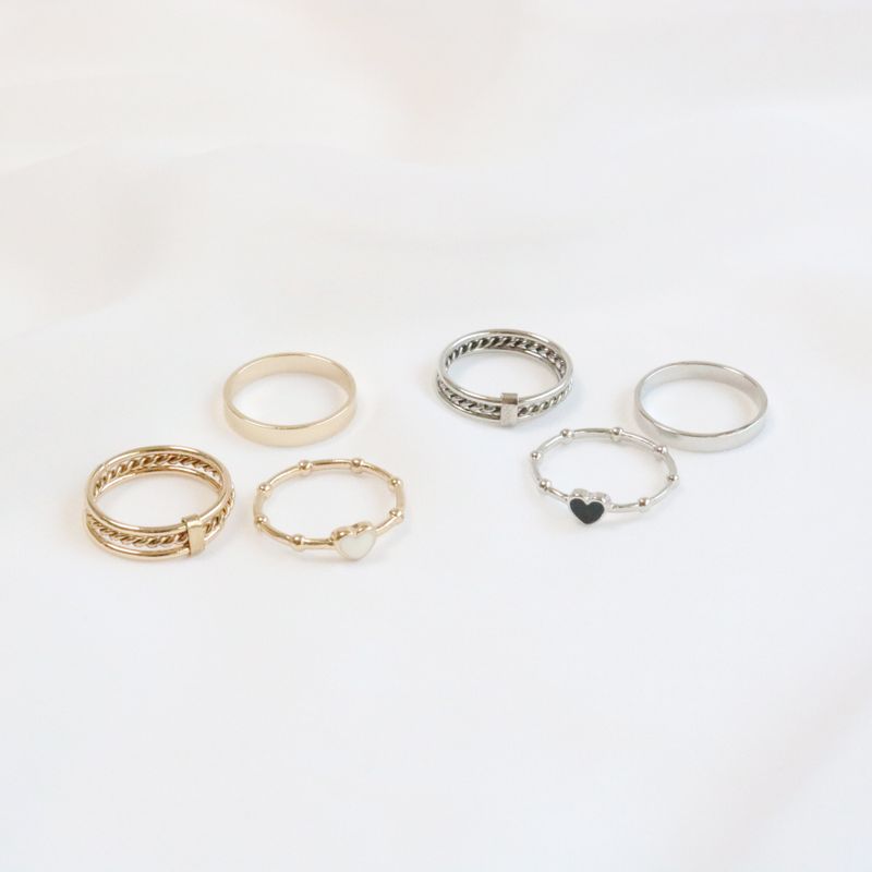 Mood heart layered ring (2 color)