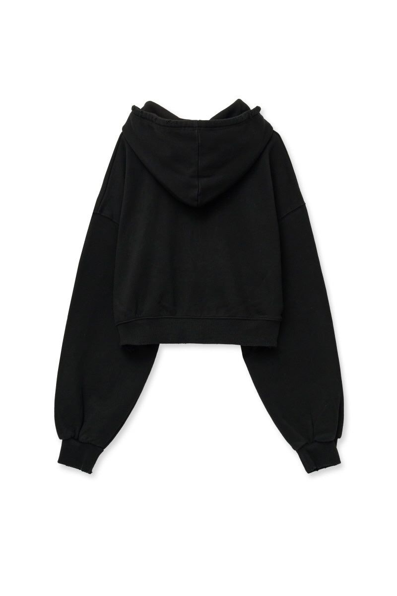 damage hood zip up (black)