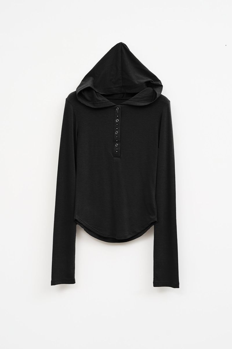 (W) Roa Stud Hooded Top (3color)