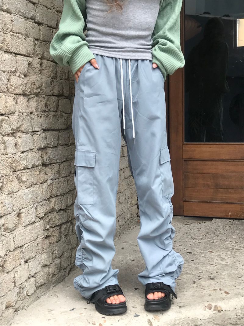 Crescent shirring cargo pants