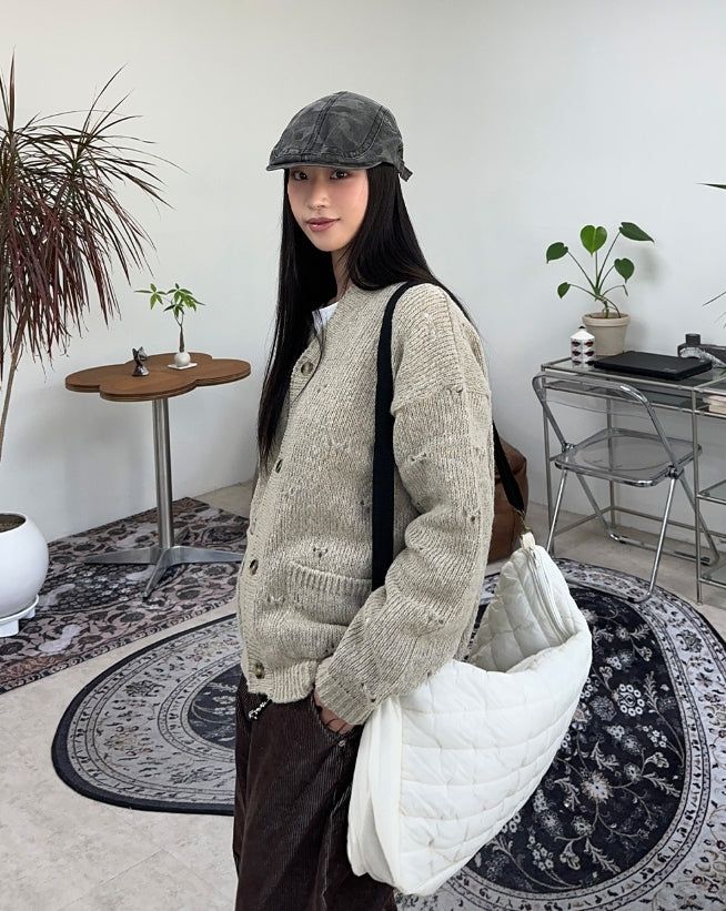 Alp Punching Knit Cardigan