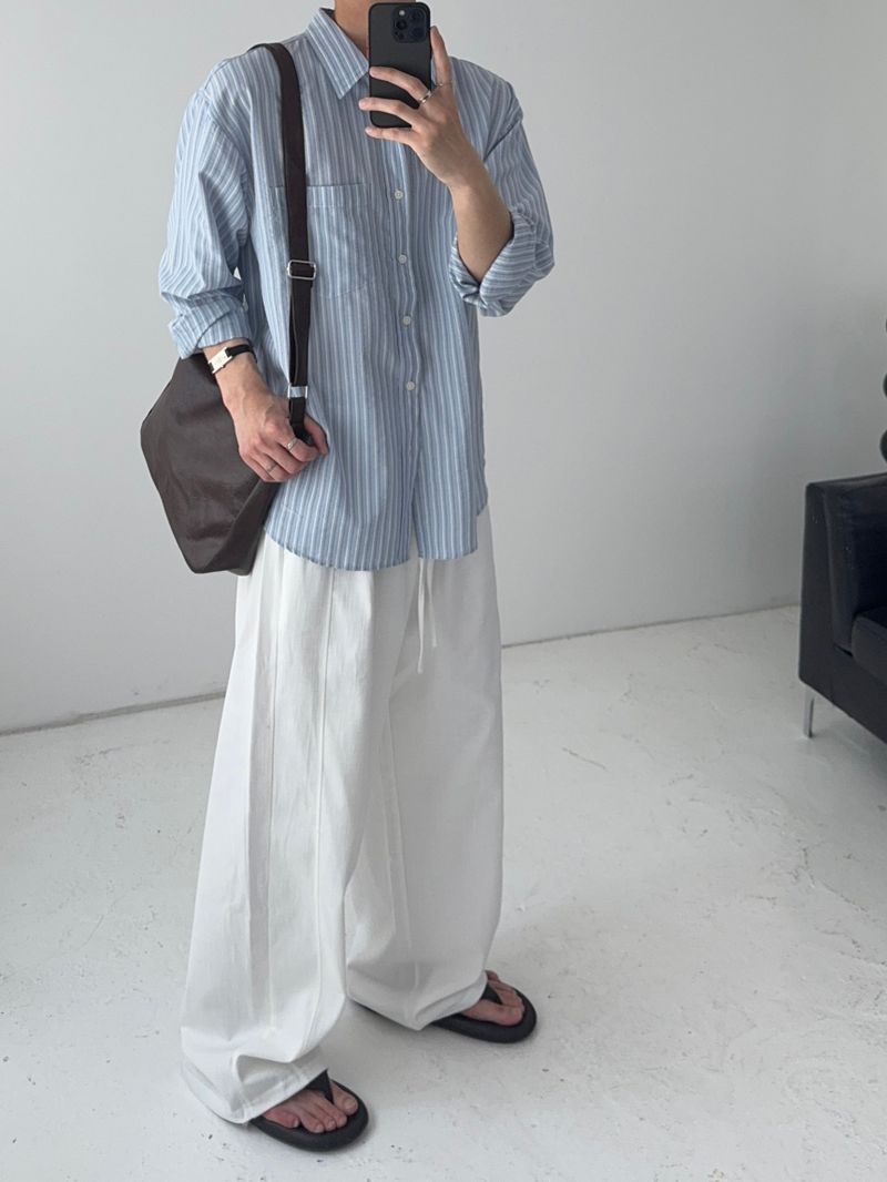 SY Relaxed Fit Seersucker Stripe Shirt (4C)