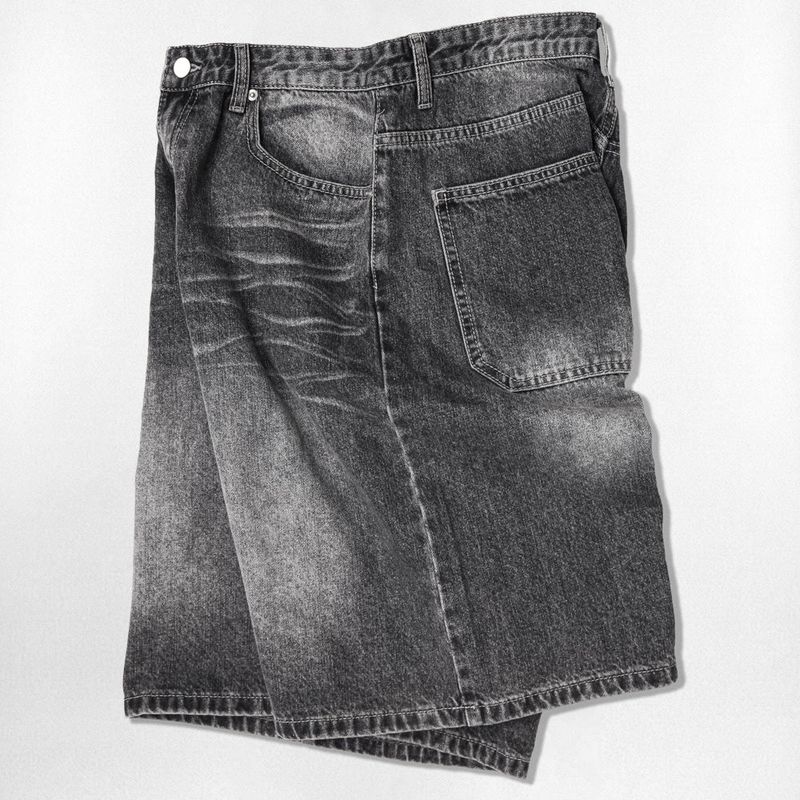 Basic Washing Bermuda Denim Pants - 2COLOR