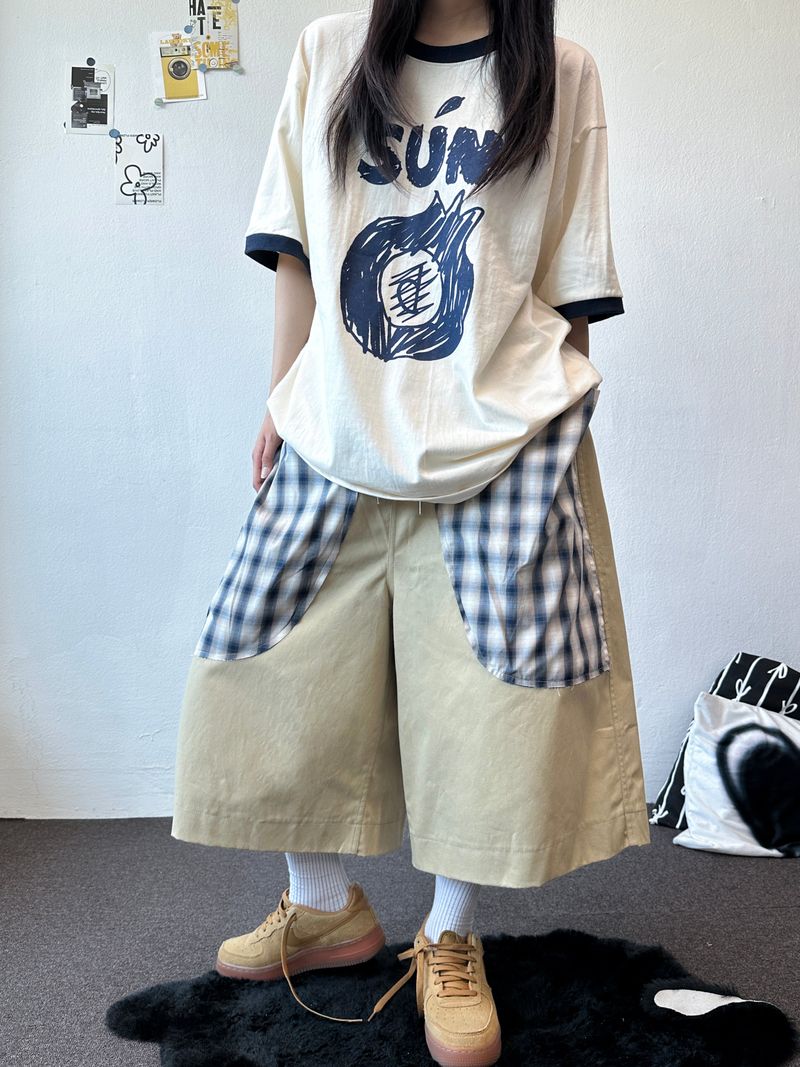 Sungre Raglan Contrast Oversized Tee 3color