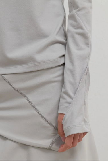 Mock Neck Tee / Mint Grey