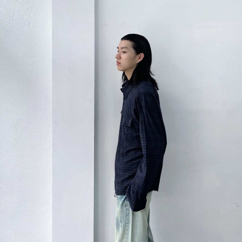 Cropped Utility Plaid Overshirt