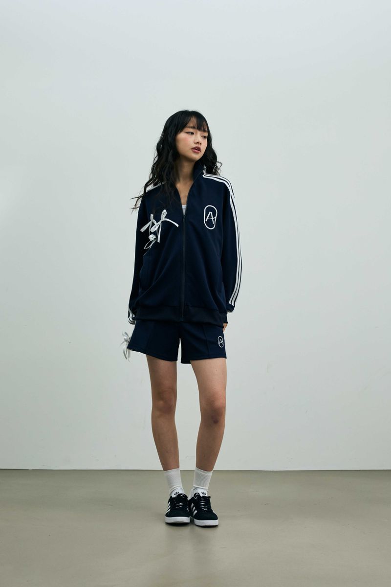A RIBBON TRACK TOP / NAVY
