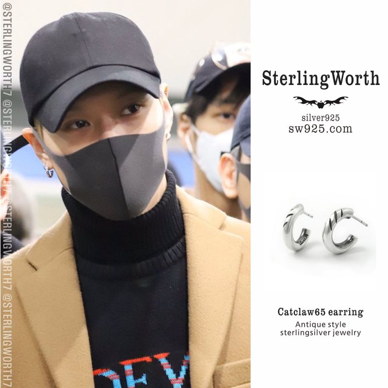 Catclaw 65 silver hoop earring