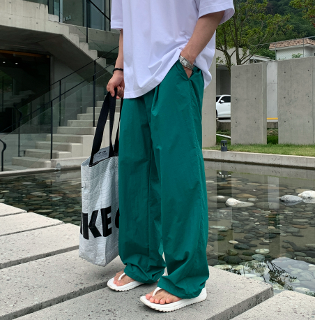 Wybird Cool Ice String Pin Tuck Wide Pants