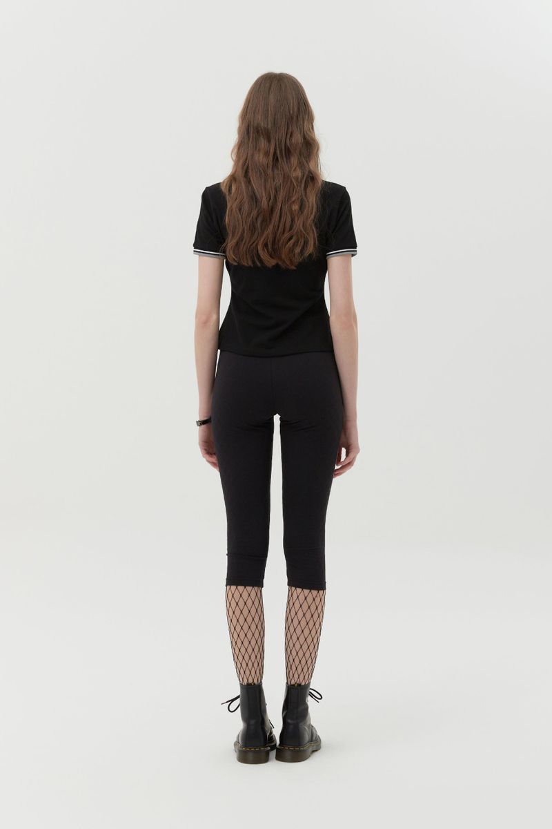 LINE POINT SHORT LEGGINGS [BLACK]