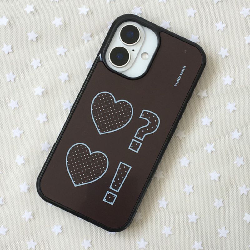 Polka Dot Heart Brown Epoxy Bumper Case