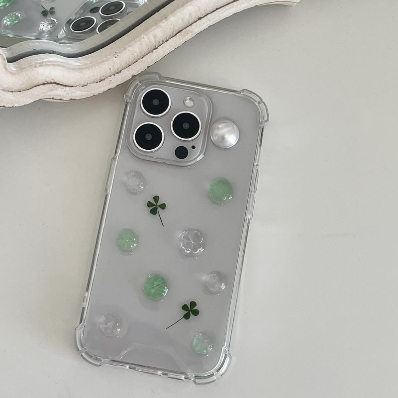 [made]Lucky clover resin phonecase 