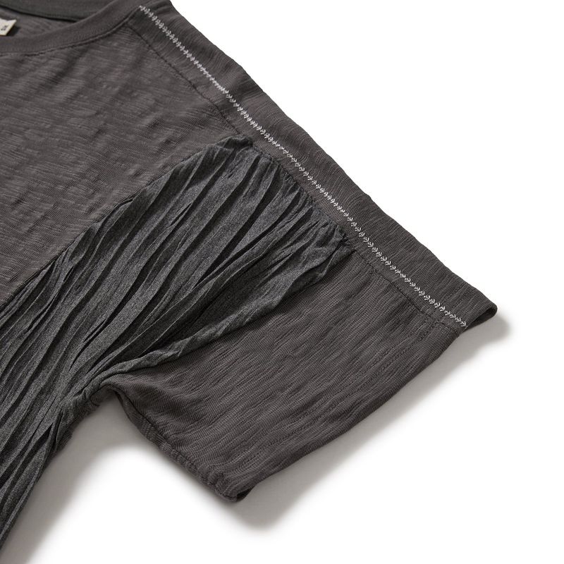 Crease half T-shirts / Charcoal