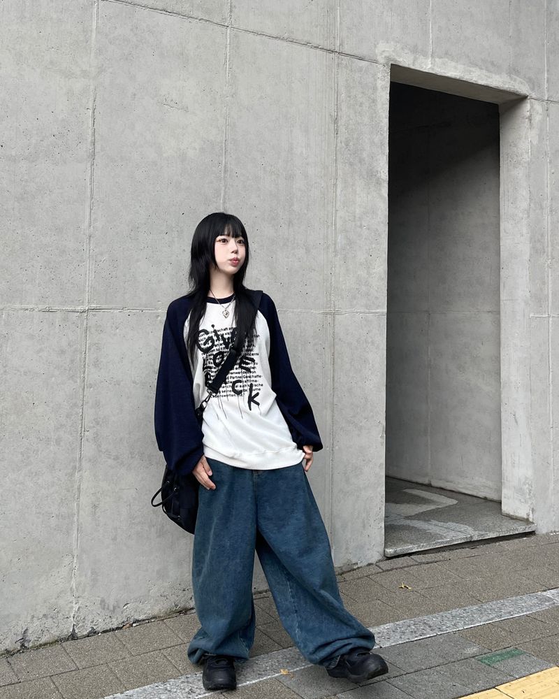 Shino raglan waffle sweatshirt 