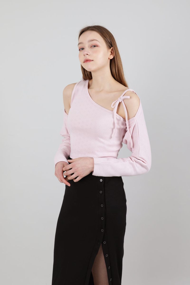 SET Ribbon Sleeveless Bolero Pink