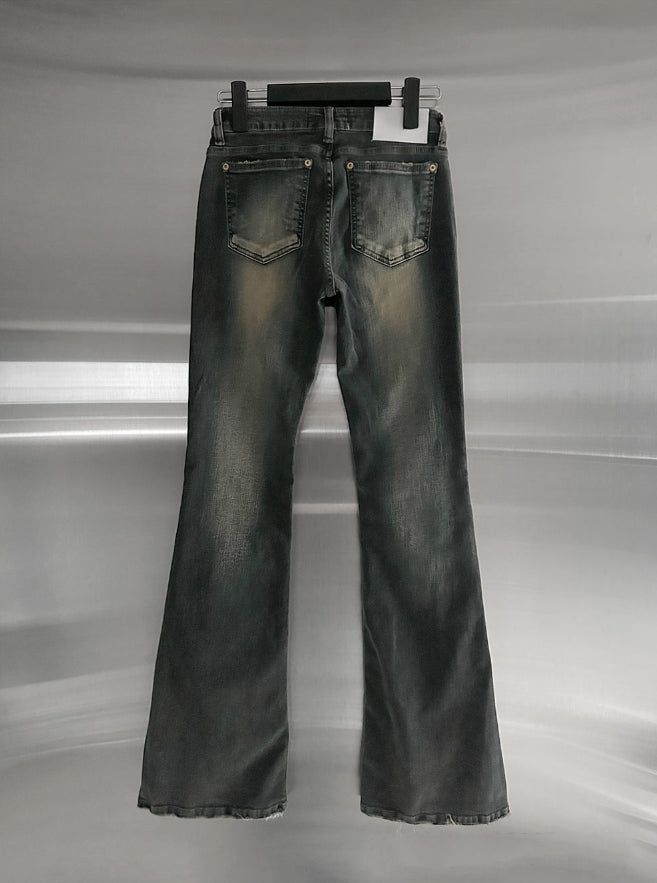 Sand Tin Washed Raw Bootcut Denim