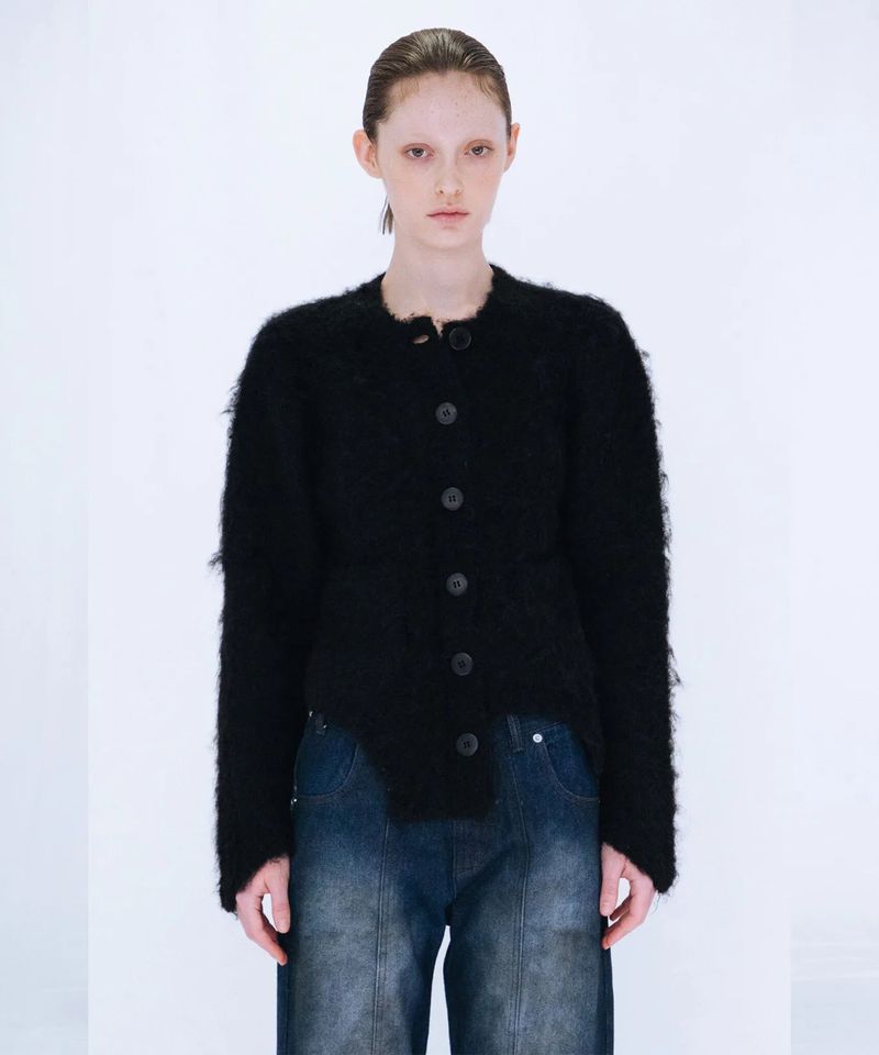 VIAVANDA（ヴィアヴァンダ）の「CUTTING MOHAIR KNIT CARDIGAN（Tops）」