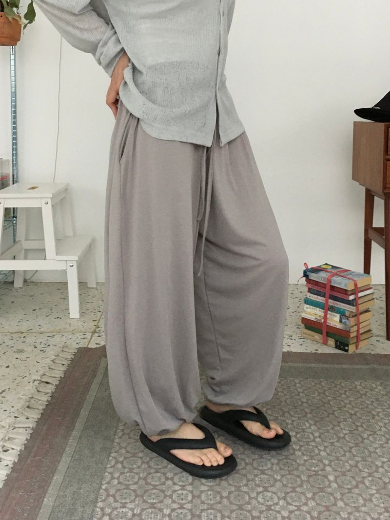 Harem Rayon Wide Banding Pants (3c)