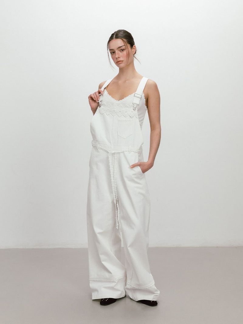 FLOWER LACE OVERALL / WHITE
