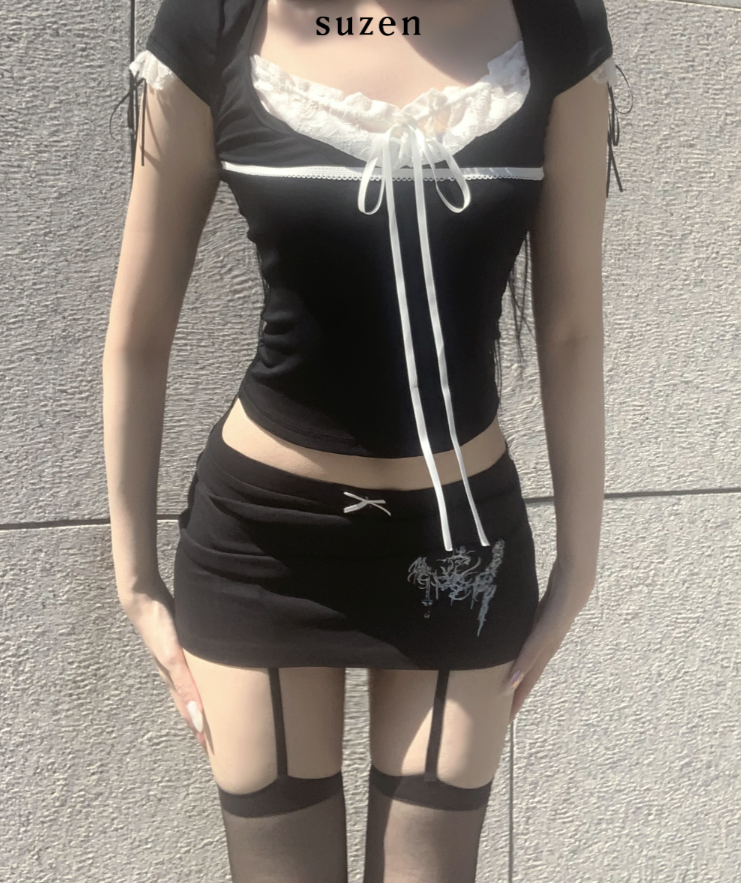 suzen（スゼン）の「Dotoni Lace Ribbon Top（Tops）」