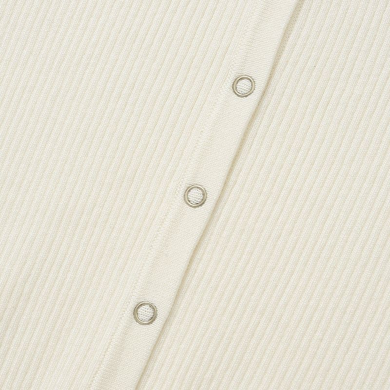 KIRSH PLAIN V NECK SLIM CARDIGAN [WHITE]