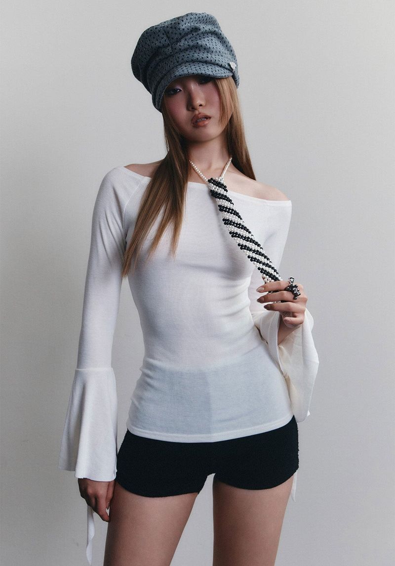BEADED TIE NECKLACE (STRIPE)