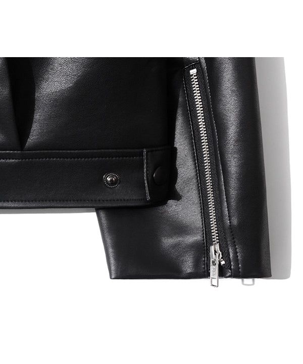 RG Synthetic Leather Moto Jacket (Black)