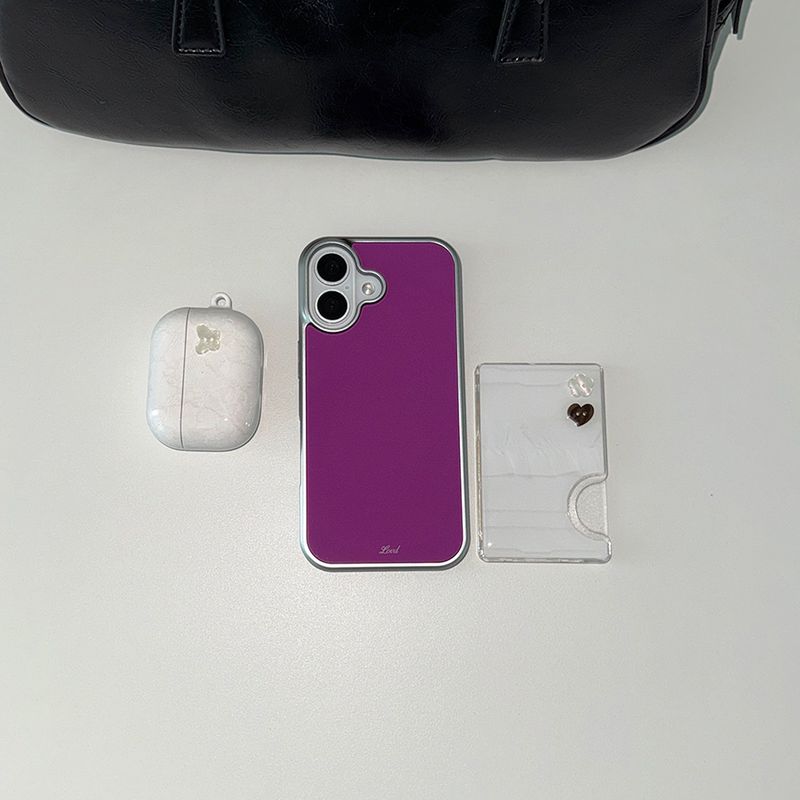 [MADE] BASIC PURPLE PHONE CASE (glass silver bumper)