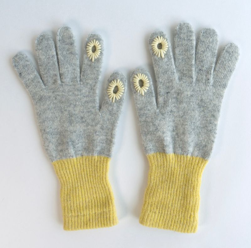twoton twohole long touch finger gloves 3colors