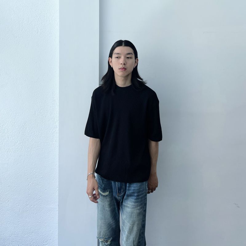 Textured Rib Short Sleeve Tee