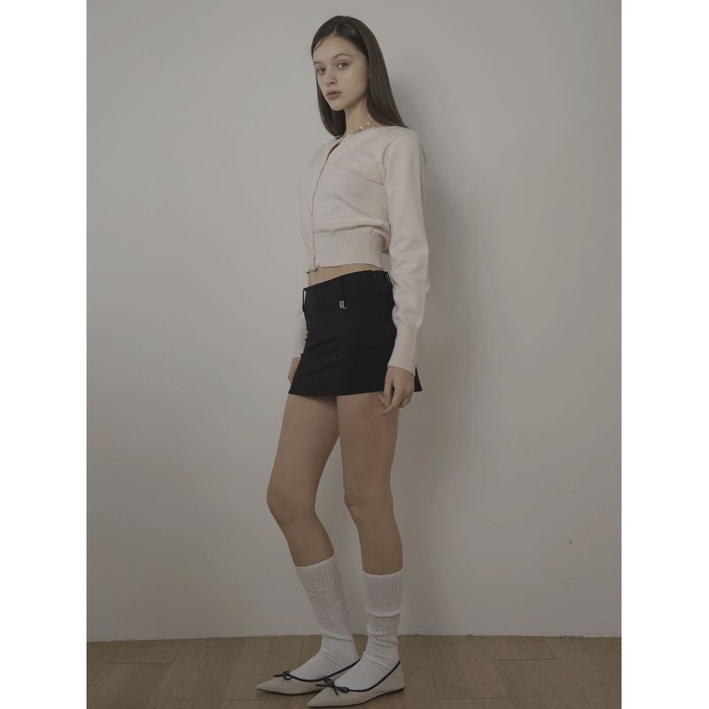 BELT MINI SKIRT-BLACK