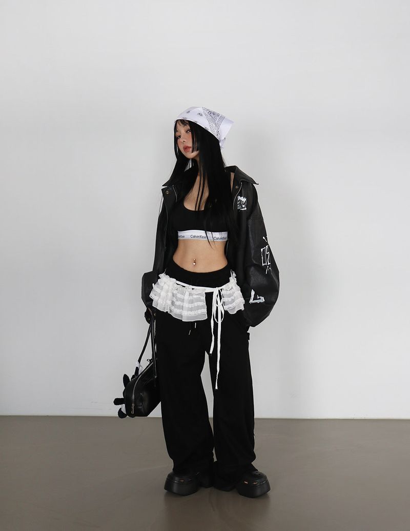 Track Point String Wide Pants