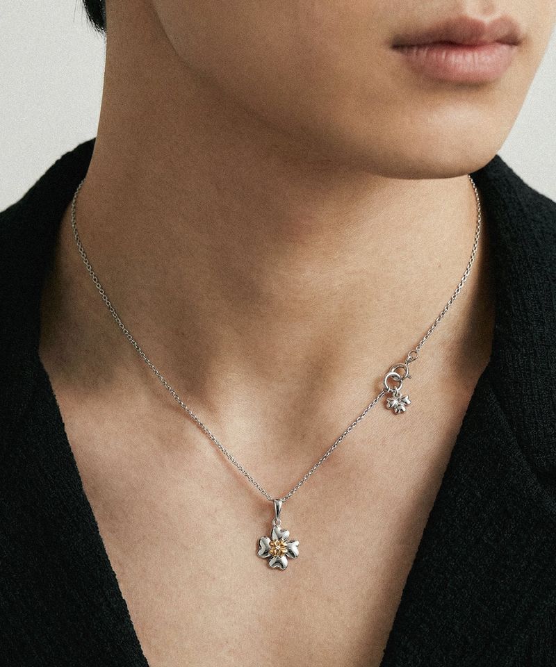 Double clover necklace G (925 silver)