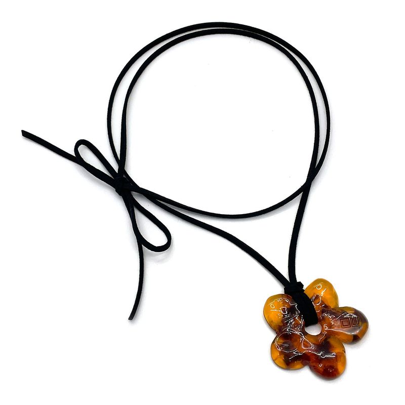 Acrylic Flower Necklace [Amber]