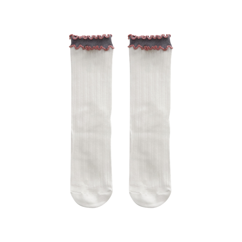 [2EA 1SET] RETRO FRILL RIB SOCKS