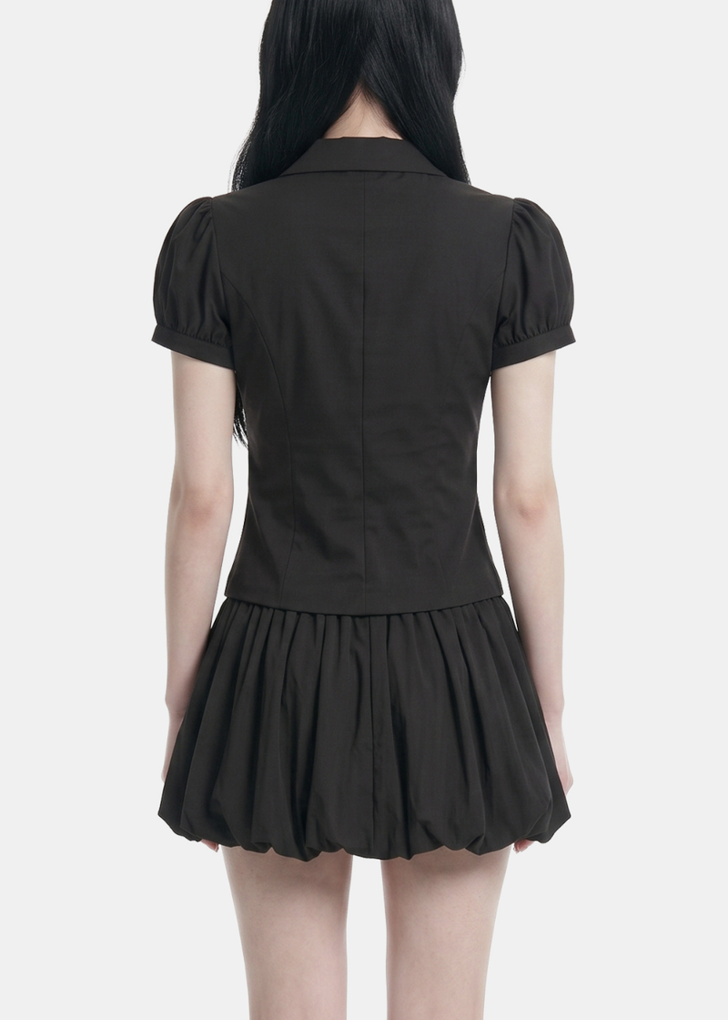 Neris Button Blouse Skirt Set