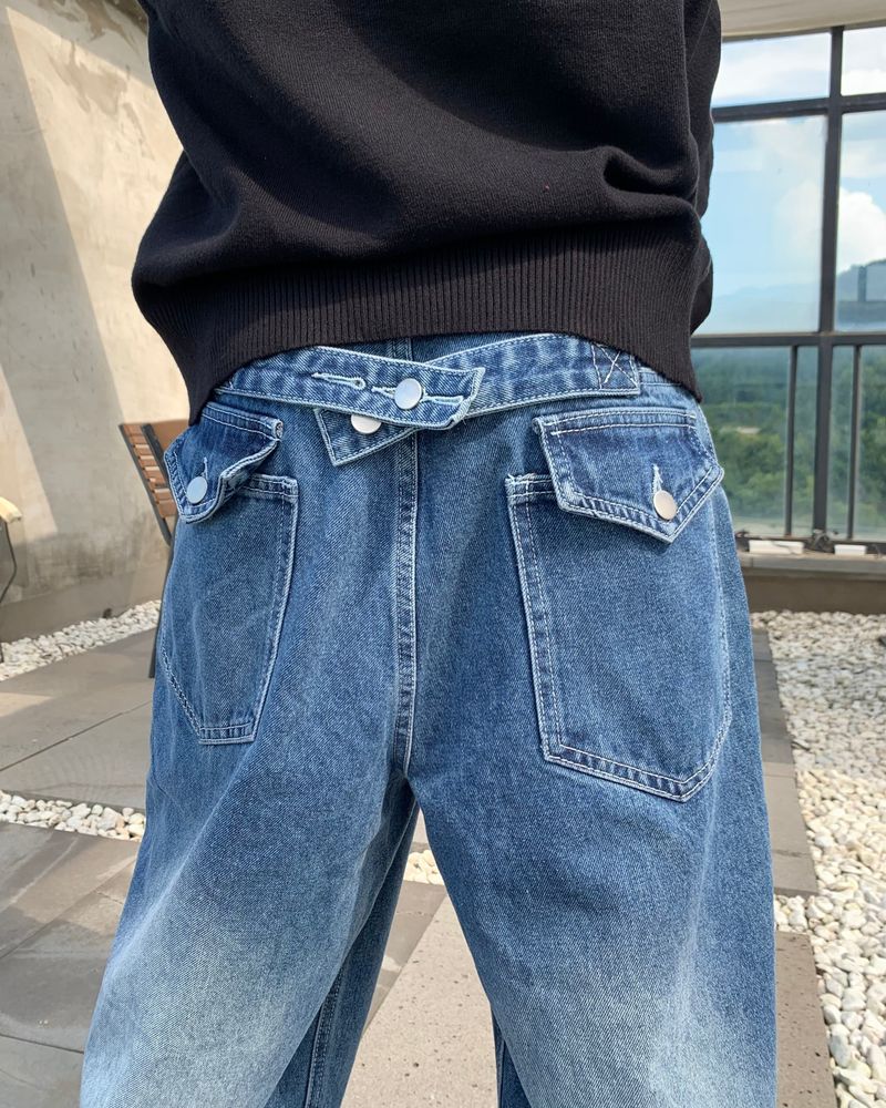 シンチバックバルーンデニムパンツ