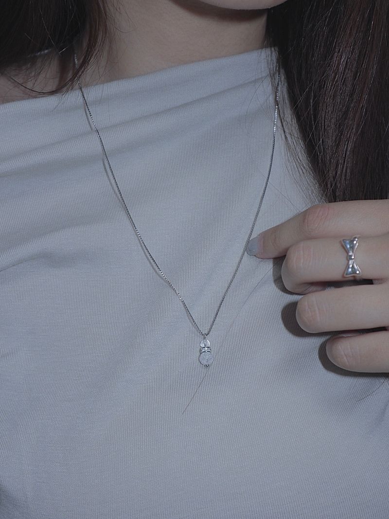 crack crystal drop necklace