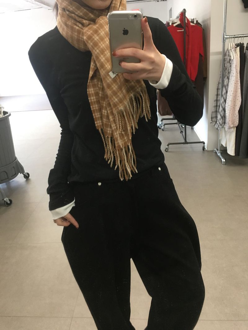 [MD Pick]Fine wool check muffler (6color)