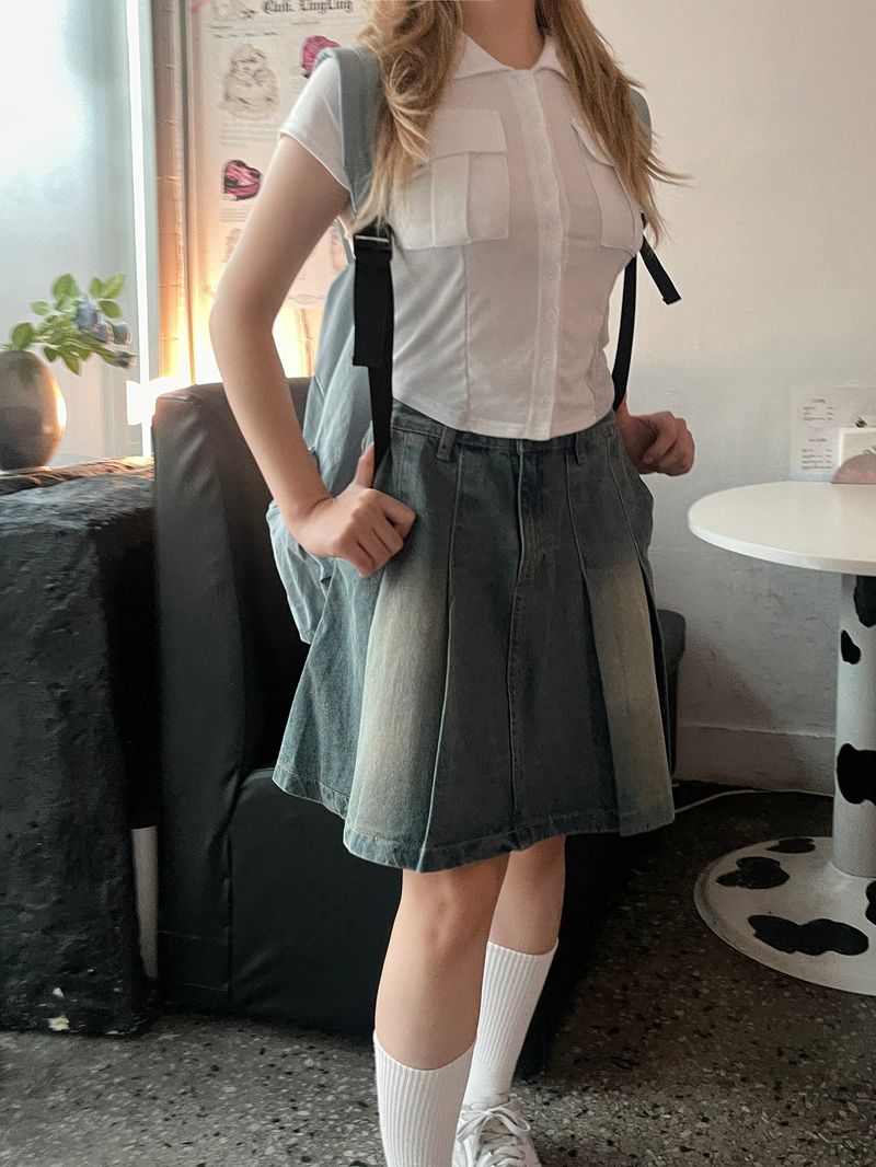 Colouring pocket collar t-shirt