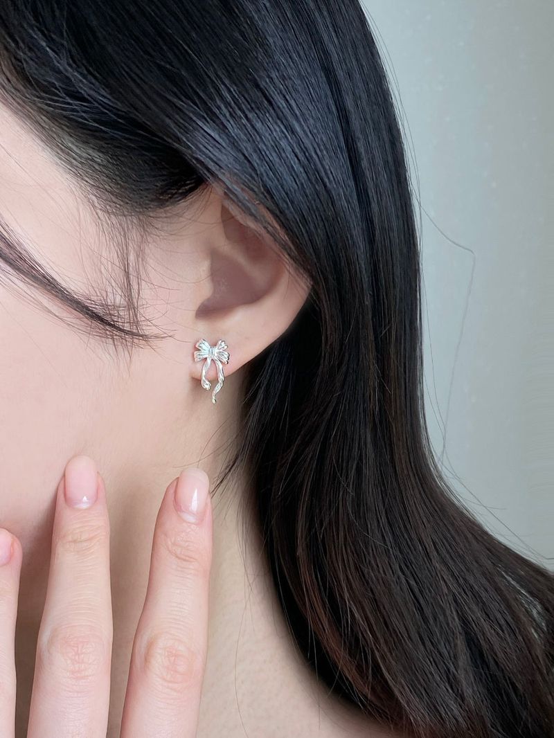[silver 925] ribbon frill earrings