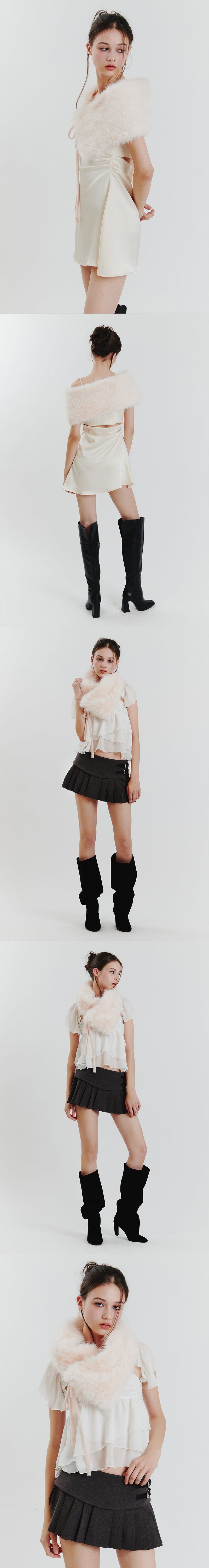 SOPHIA FUR CAPE pink
