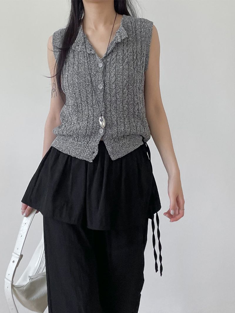 Frill Wrap Nylon Wide Pants