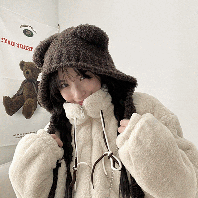 hijjoo（ハイチュー）の「bear wool hooded bara clava（Fashion Accessories）」