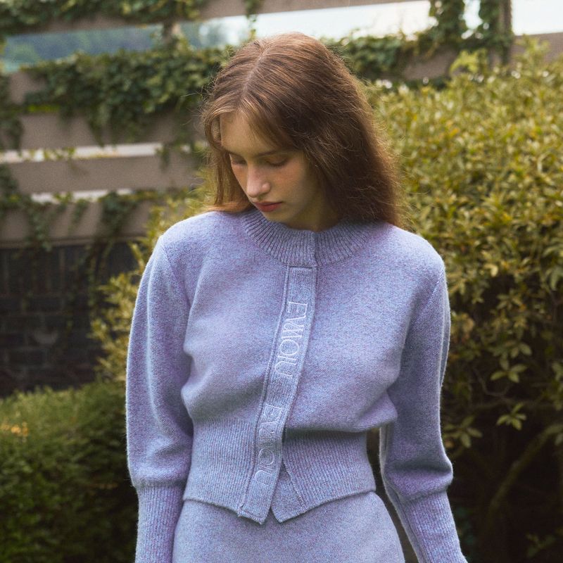 ALPACA SLIM CARDIGAN - LAVENDER GREY