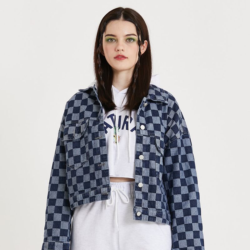 PINK PINEAPPLE（ピンクパイナップル）の「CHESS CHECK DENIM JUMPER_INDIGO（Jackets/Outerwear）」